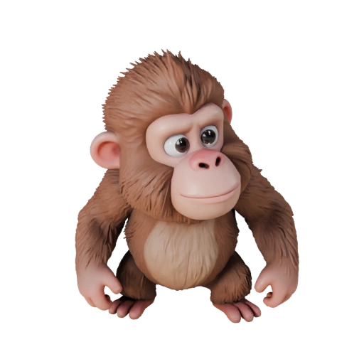 Cartoon Pavian 3D Modell - Stilisierte Asset für Animation | PBR