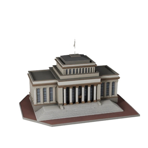 Salón del Pueblo Estilizado Modelo 3D - Activo de Juego para Arquitectura