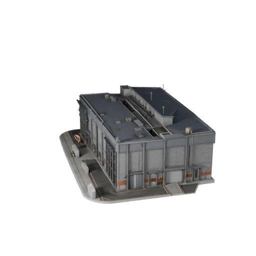 Modelo 3D de Prédio de Centro de Dados Estilizado - Asset de Jogo