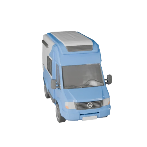 Autocaravana Alto Poligonagem 3D para Renders de Estúdio - PBR (Legacy)
