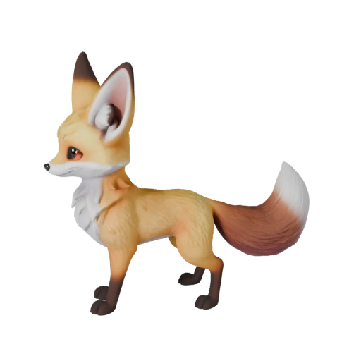Modelo 3D de Feneco de Desenho Animado - Asset Estilizado para Animação