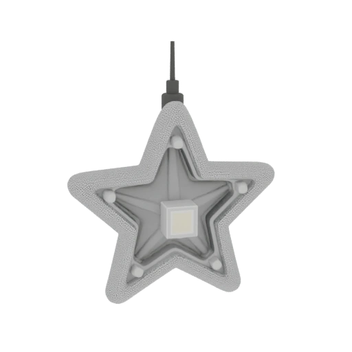 светильник светодиоидный в форме звезды, светлого цвета