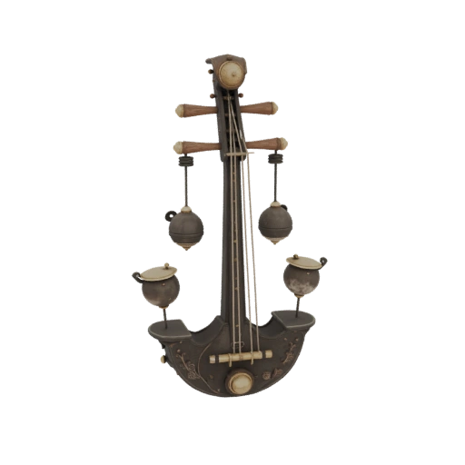 Музыкальный инструмент похожий на лютню в стимпанк и готическом стиле. Звучание достигается за счет множества колб с ...