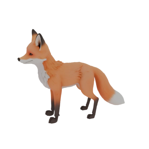 Лиса с подвижными суставами лап, с подвижной головой и подвижным хвостом, адаптированная для печати на 3D принтере.