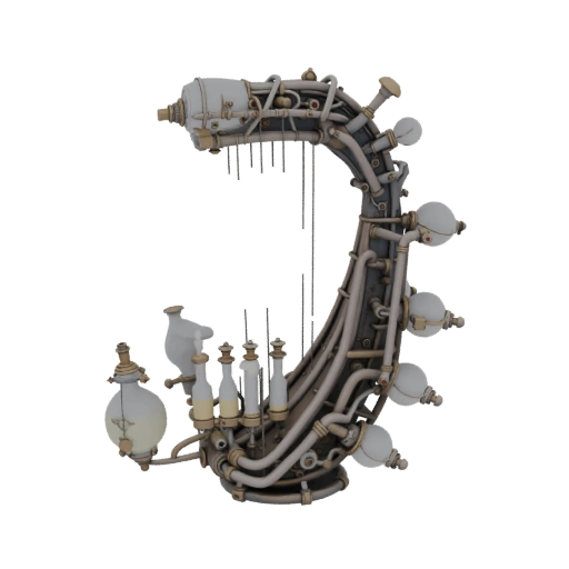 Музыкальный инструмент похожий на лютню формой в стимпанк и готическом стиле. Звучание достигается за счет множества ...